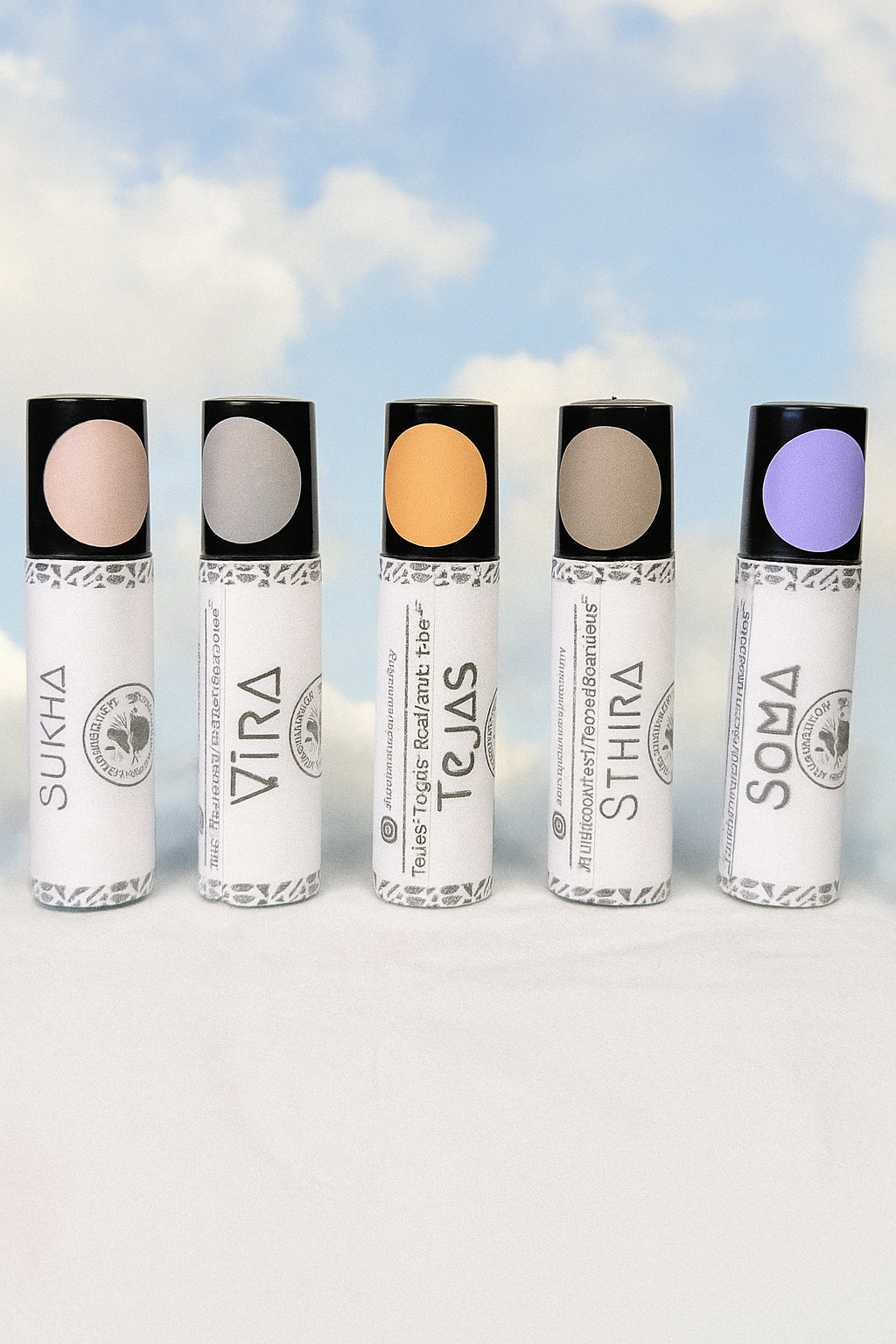 Organic Aromatherapy Roll-Ons – 10 ml – Five Botanical Blends for Yoga & Meditation