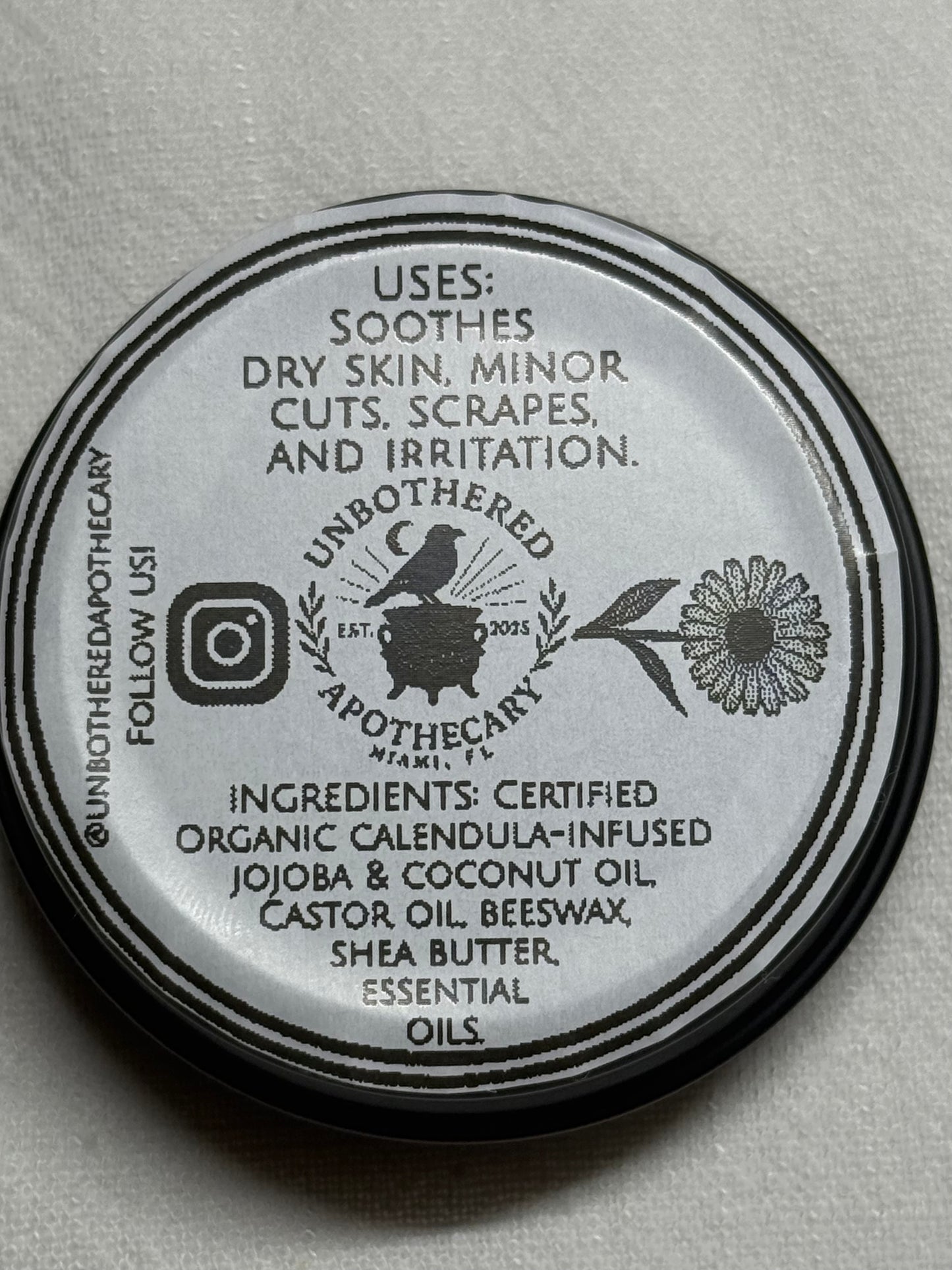 Sana Sana Calendula Healing Salve I 1oz Tin I First-Aid I Cuts, Scrapes, Rashes, Redness I 100% Organic