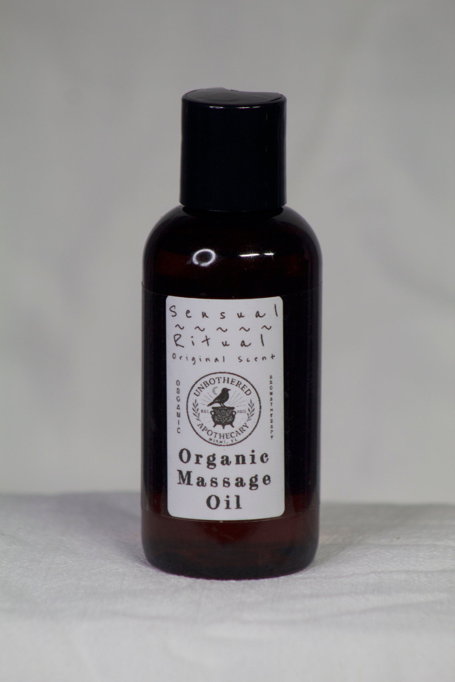 Sensual Ritual organic massage oil bottle