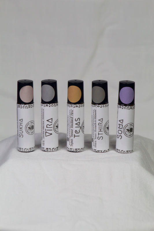 Aromatherapy Roll-Ons for Yoga, Breathwork, & Mediation 100% Organic I 10ml Roll-Ons I 5 Blends
