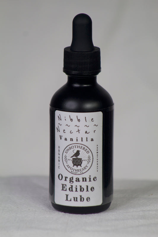 Nibble Nectar Kissable, Lickable, Edible Lube I 100% Organic I All-Natural I 2oz Glass Bottle