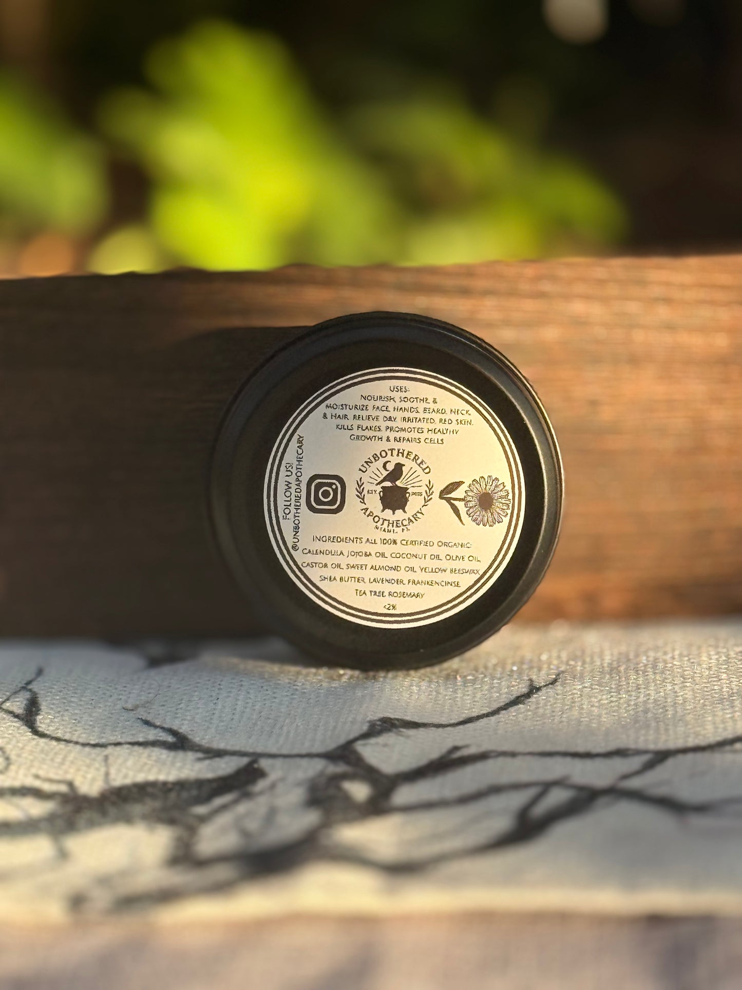 Organic “Man Butter” Botanical Skin & Beard Balm – 1 oz Tin – Shea Butter, Calendula & Essential Oils