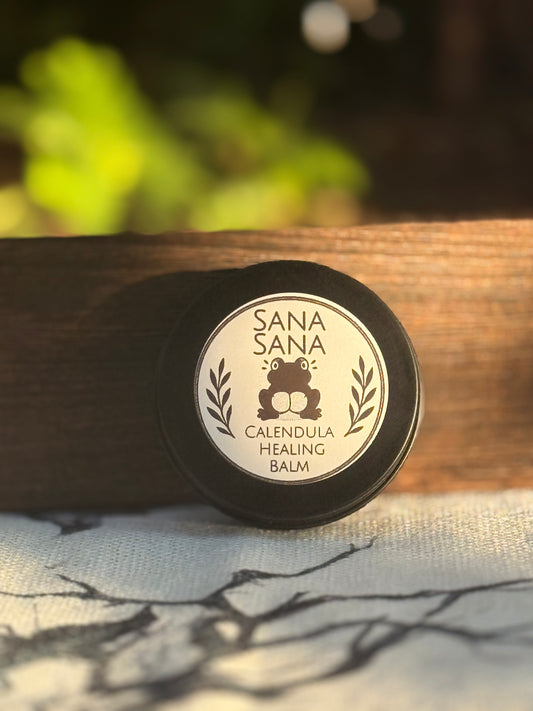 Sana Sana Calendula Healing Salve I 1oz Tin I First-Aid I Cuts, Scrapes, Rashes, Redness I 100% Organic